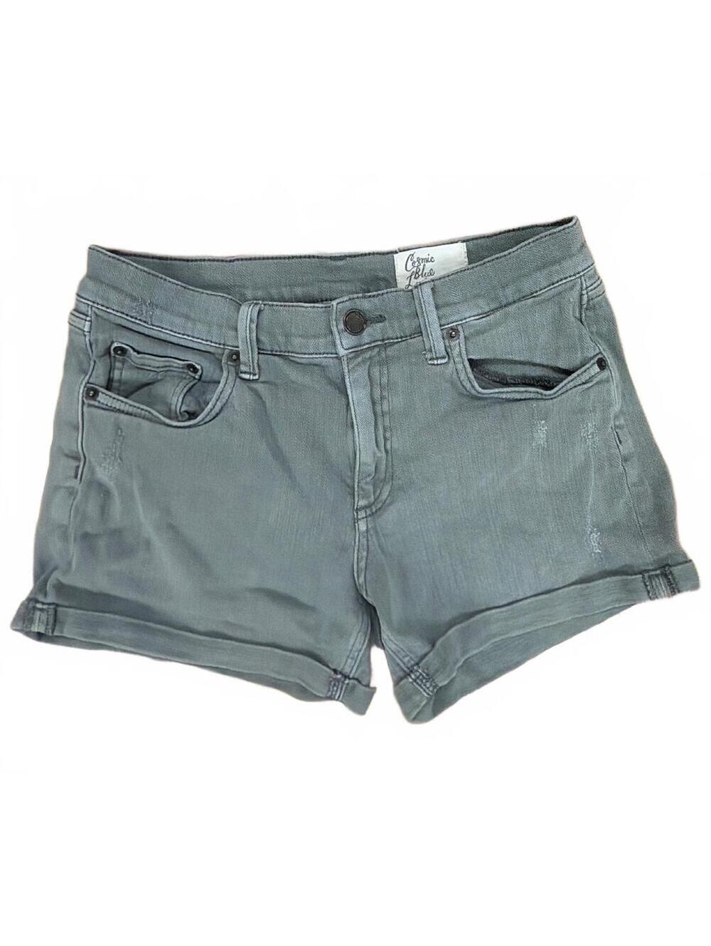 977: Cosmic Blue Love Women’s Olive Green Denim Shorts - 26